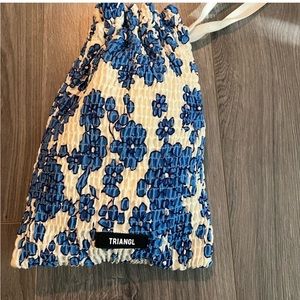 triangl floral blue and white bikini